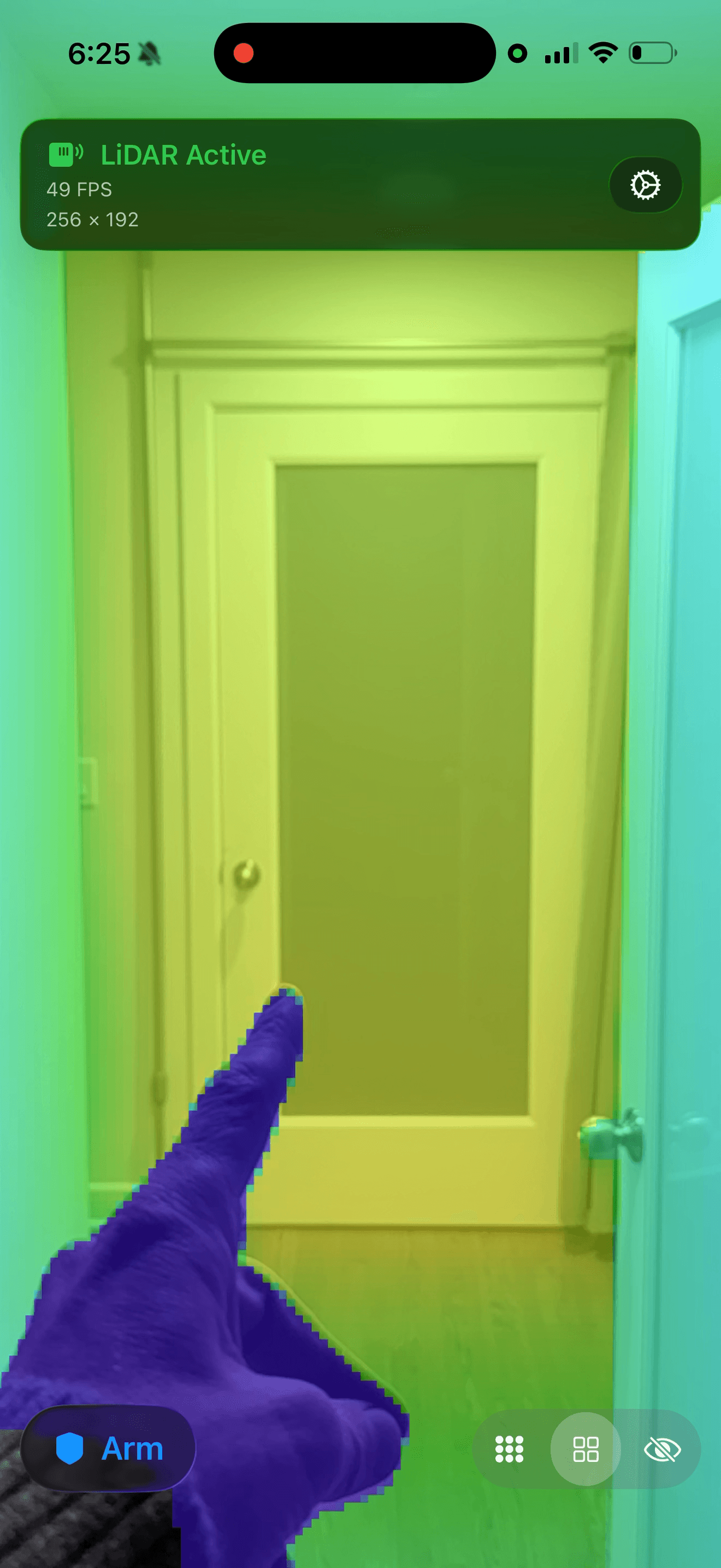 Alarmist depth heatmap showing doorway monitoring