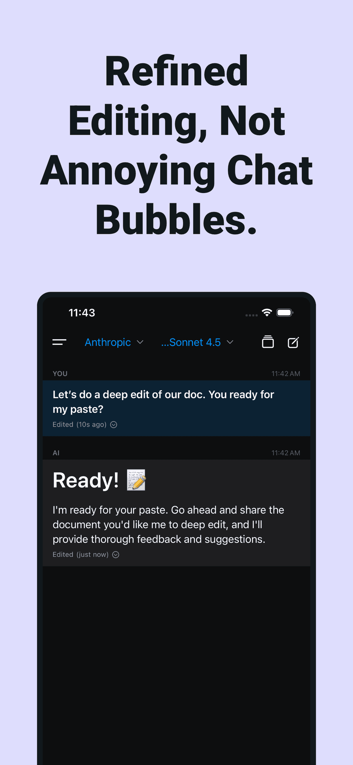 Edit any message in your conversation