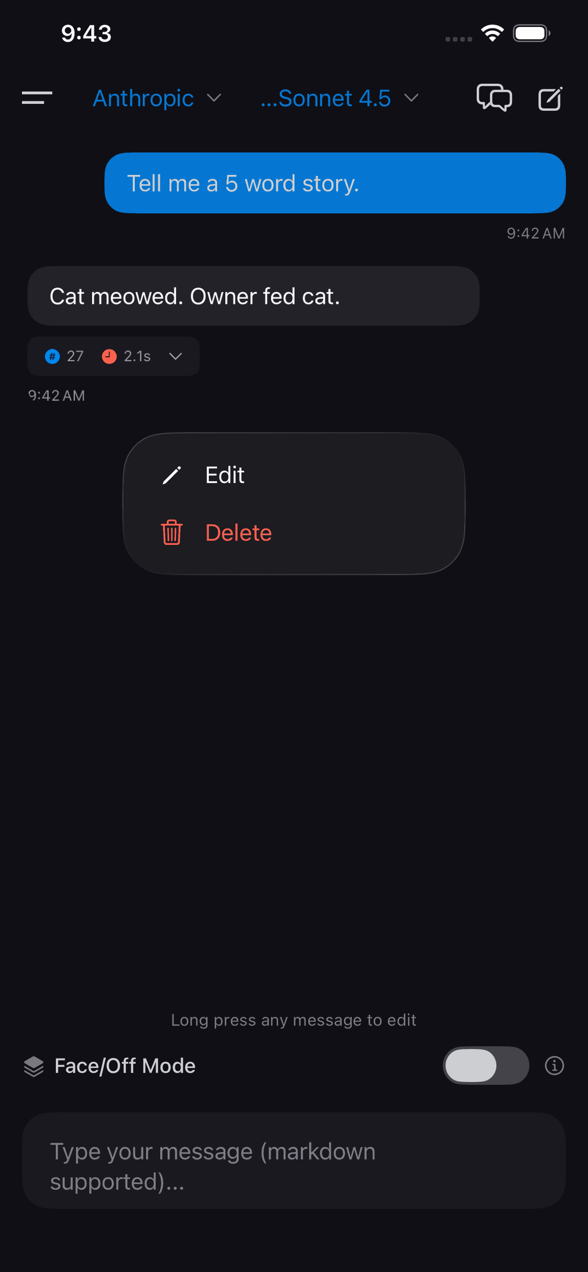 Edit any message in your conversation