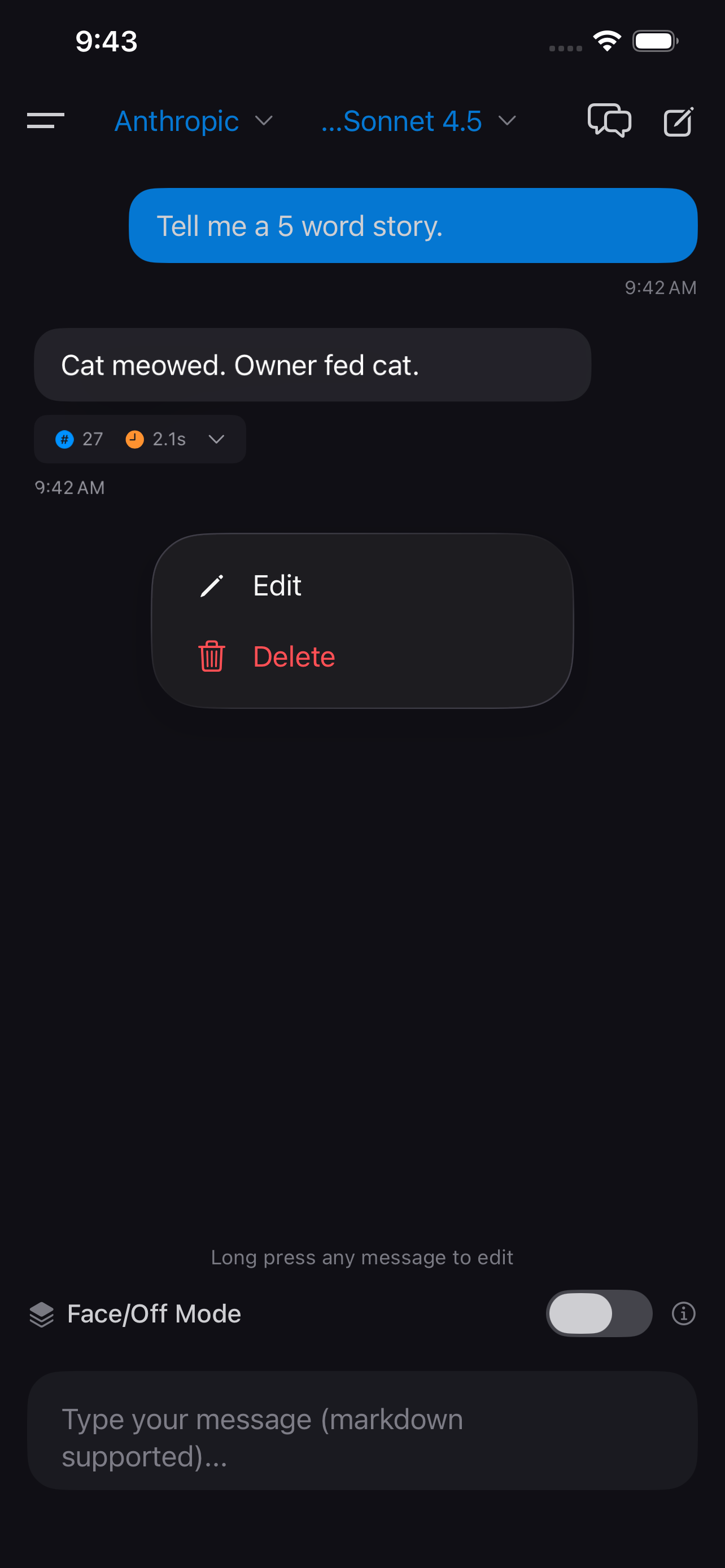 Edit any prior message to improve context